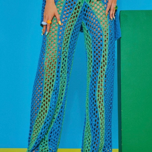 Jaded London Green Blue Swirl Crochet 